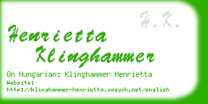 henrietta klinghammer business card